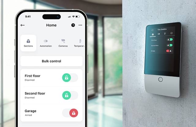 MyJABLOTRON app and keypad with areas