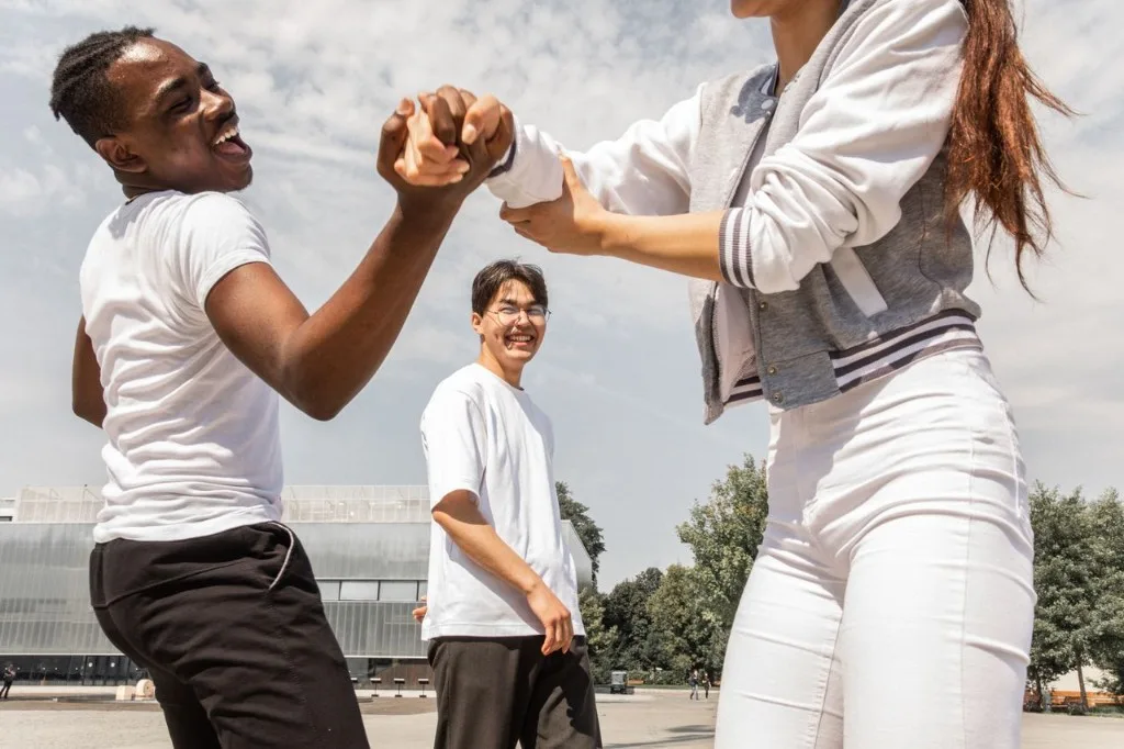 Young people outside a social organisation